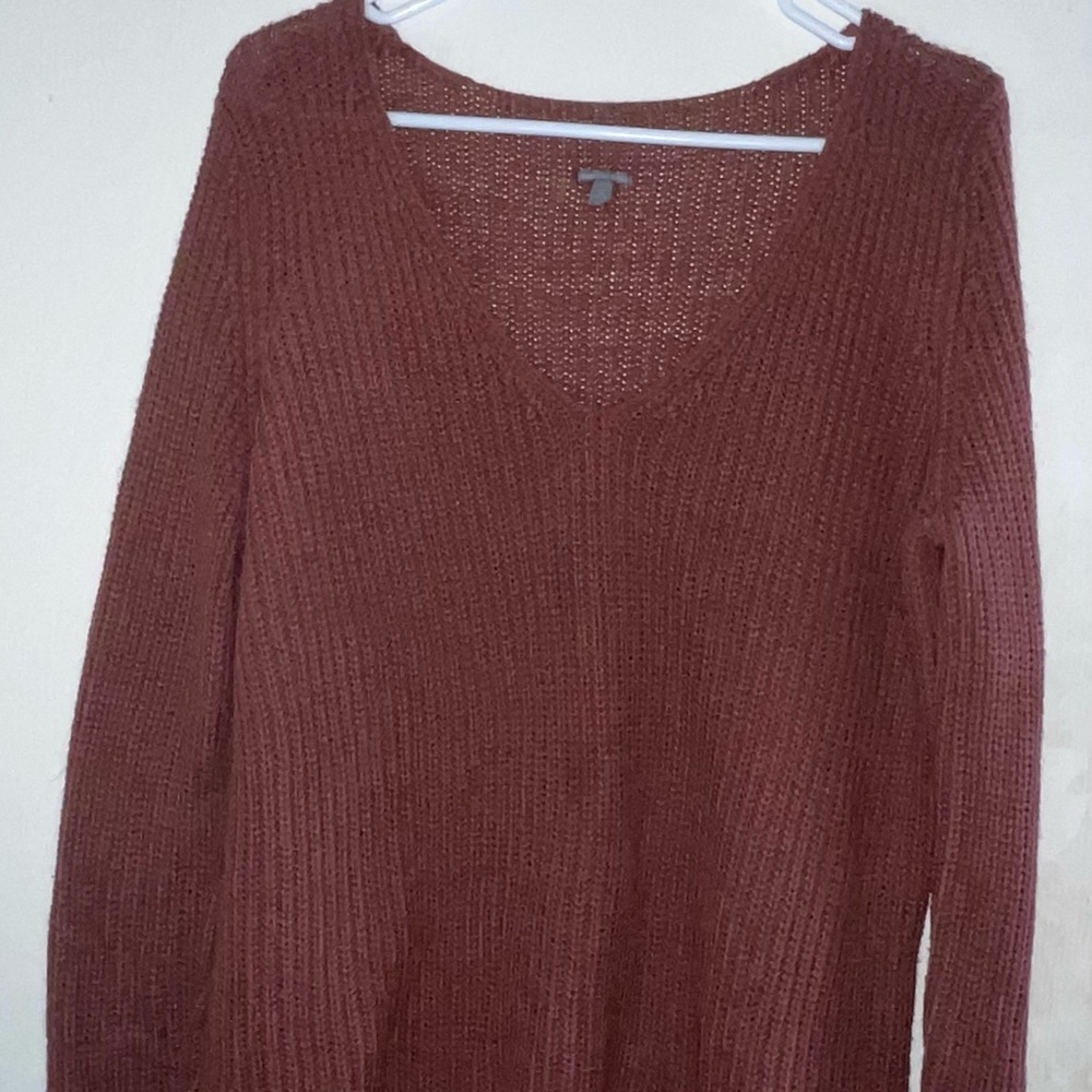 Burgundy knit sweater